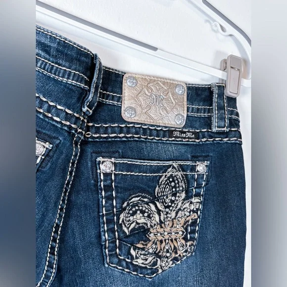 Miss Me Dark Blue Straight Leg Jeans - Picture 3 of 5